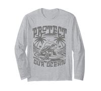 T-shirt en forme de tortue Save Sea Life Protect Our Ocean Surf Beach Nature Manche Longue