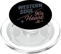 T-Shirt en Jean rétro Western Rodeo Cowboycore Bull Rider Dusty PopSockets PopGrip pour MagSafe