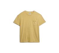 T-shirt en lin avec poche Superdry Classic Jaune 2XL