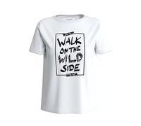 T-shirt en mÃ©lange de coton avec impression sur le devant femme COMMA Blanc 38