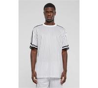 Urban Classics Oversized Striped Mesh Short Sleeve T-shirt Blanc L Homme