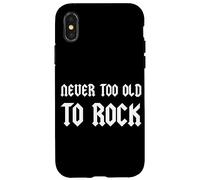 T-Shirt en métal « Never Too Old to Rock Music » pour Homme et Femme Coque pour iPhone X/XS