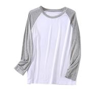 T-shirt en modal à manches longues pour homme - Haut de pyjama ultra doux et léger à col rond confortable à coupe ample unie T-shirt basique décontracté pour la maison et le salon, gris, XXL