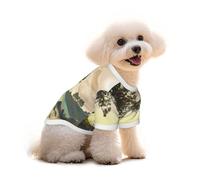 T-shirt en pur coton pour animaux de compagnie - Chemise douce et respirante à manches courtes pour petits chiens, chiot garçon et fille | Vêtement d'été rafraîchissant pour animaux de compagnie île