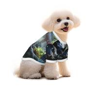 T-shirt en pur coton pour animaux de compagnie - Chemise douce et respirante pour chien et chat | T-shirt à manches courtes imprimé sur toute la surface pour petits chiens, chiot, garçon et fille |