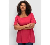 T-shirt encolure carrée - Sheego - magenta MAGENTA 42