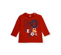 T-shirt enfant à manches longues avec imprimé ?go team? et détails sportifs rouge 7A