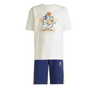 adidas Unisex Kinder DISNEY MICKEY MOUSE T-SHIRT SET, off white/Pure Orange, 6-7 Years