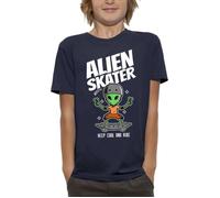T-shirt Enfant ALIEN SKATER - Alien sur un skateboard - PIXEL EVOLUTION - Coupe ajustée - 100% Coton 8 ans