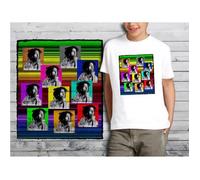 T-shirt enfant blanc - Bob Marley - Collection Pop Art 02 - Col rond - Manches courtes - Coupe ajustée 10-12 ans