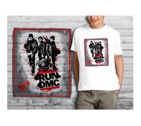 T-shirt enfant blanc DMC - Collection Hip Hop Vintage 02 - Taille 10-12 ans - Col rond - Manches courtes 10-12 ans