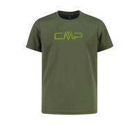 CMP T-shirt avec logo imprimé pour garçon avec protection UV Dry Function. Respirant, léger et hygiénique, parfait pour le jeu, le sport et l'aventure, Vert olive, 128
