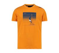 CMP T-shirt en coton jersey unisexe pour enfants et adolescents, Flame-bluesteel, 98