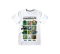 T-shirt enfant Creeper Minecraft - T-shirt garçon blanc en coton avec impression officielle - T-shirt enfant gadget Minecraft - Idée cadeau Gamer jeu vidéo, Blanc, 6 ans