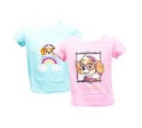 T-shirt enfant en coton - OZABI - Pack de 2 T-shirts Pat Patrouille Girl - Rose - Manches courtes - Col arrondi 2 ans