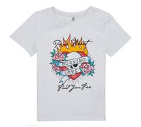 T-shirt enfant filles Only KOGALICE-REG-S/S-BURNING-TOP-BOX-JRS Blanc 6 ans