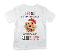 T-shirt Enfant - Golden retriever - 12 ans - Blanc - Manches courtes - Col arrondi 2 ans