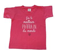T-Shirt Enfant J'Ai Le Meilleur Parrain du Monde Fuchsia 1-2 Ans