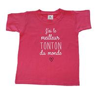 T-Shirt Enfant J'Ai Le Meilleur Tonton du Monde Fuchsia 9-11 Ans