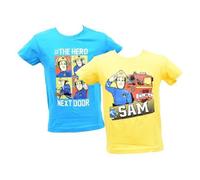 T-shirt enfant - OZABI - Pack de 2 T-shirts Sam le Pompier - Jaune - 100% coton - Manches courtes 2 ans