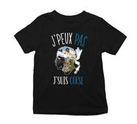 T-shirt enfant - Planete - J'peux pas J'suis Corse - Noir - Manches courtes - Col classique 4 ans