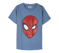 T-Shirt Enfant Spiderman - Bleu - Taille 3 Ans - T-Shirt à Manches Courtes - 100% Coton 145 g/m² - Imprimé Spiderman - Produit Original Fabriqué en Espagne