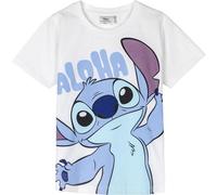 T-Shirt Enfant Stitch - Blanc - Taille 12 Ans - T-Shirt à Manches Courtes - 100% Coton 145 g/m² - Imprimé Stitch - Produit Original Fabriqué en Espagne