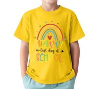 T-Shirt Enfant - T-Shirt Graphique Dernier Jour d'École pour Enfants Vêtement Célébration d'Année Scolaire Haut Amusant Garçons Filles de 1 à 13 Ans