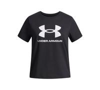 Under Armour T-shirt Fille UA Big Logo SS Respirant séchage rapide Noir/Blanc Taille S