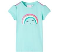 T-shirt Enfant - VIDAXL - 140 - Vert menthe - Manches courtes - 95% coton, 5% élasthanne 3-4 ans