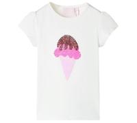T-shirt enfant - VIDAXL - Taille 92 - Manches courtes - Écru - Crème glacée à paillettes 7-8 ans