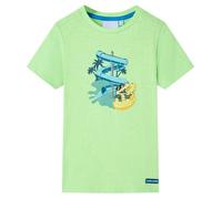 T-shirt enfant - VIDAXL - Taille 92 - Vert fluo - Manches courtes - Col arrondi 7-8 ans