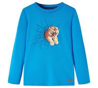 vidaXL T-Shirt Enfants à Manches Longues Tout-Petits Imprimé Tigre Bleu Cobalt 116