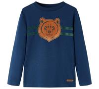 vidaXL T-Shirt Enfants à Manches Longues, Vêtement pour Garçons et Filles, T-Shirt pour Tout-Petits 3-4 Ans, Imprimé Ours Bleu Marine 104