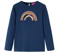 T-shirt enfants à manches longues imprimé arc-en-ciel VIDAXL - Bleu marine - Respirant - Enfant 92 cm