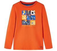 T-shirt enfants à manches longues imprimé match de football - VIDAXL - Orange - Respirant 104 cm