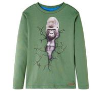 vidaXL T-Shirt Enfants à Manches Longues Tout-Petits Imprimé Gorille Kaki Clair 116
