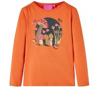 vidaXL T-Shirt Enfants à Manches Longues, Vêtement pour Garçons et Filles, T-Shirt pour Tout-Petits 3-4 Ans, Imprimé Écureuil Orange Brûlé 104