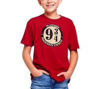 T-Shirt Enfants Harry Potter Track 9 3/4 Poudlard Express Elven Forest Cotton Red - 134/140