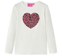T-shirt enfants manches longues cœur paillettes - VIDAXL - 2 couleurs - 5 dimensions 104 cm
