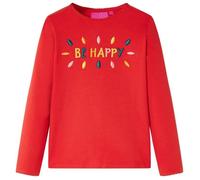 T-shirt enfants manches longues design mots 3D - VIDAXL - Rouge - Respirant - Tailles 92 à 140 116 cm