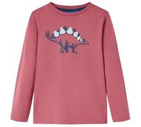 T-shirt enfants manches longues imprimé dinosaure - VIDAXL - Rouge foncé - Tailles 92 à 140 92 cm