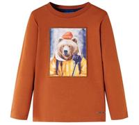 T-shirt enfants manches longues imprimé ours - VIDAXL - Orange brûlé - Tailles 92 à 140 140 cm