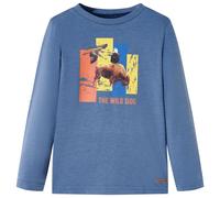 T-shirt Enfants Manches Longues Vêtement Imprimé Bœuf et Aigle Mélange Bleu 128