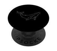 T-Shirt esthétique à Une Ligne de Dessin de Baleine pour Les Amoureux des Animaux PopSockets PopGrip Adhésif