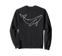 T-Shirt esthétique à Une Ligne de Dessin de Baleine pour Les Amoureux des Animaux Sweatshirt
