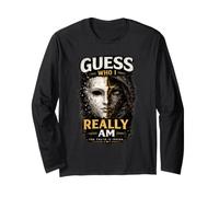 T-Shirt esthétique Vintage Guess Who I Really Am Mask Manche Longue