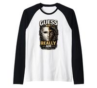 T-Shirt esthétique Vintage Guess Who I Really Am Mask Manche Raglan