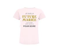 T-Shirt EVJF “Je suis la mariée, Les Autres sont là pour Boire” - Le Tee-Shirt Parfait pour Un EVJF inoubliable ! (FR/ES, Alpha/Lettres, L, Taille Normale, Taille Normale, Rose)