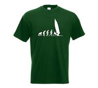 T-Shirt - Evolution de la Voile - Bouteille Verte - L - imprimé avec Motif - été - Chemise Amusante - Sport - Loisirs